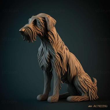 3D model Irish Wolfhound dog (STL)